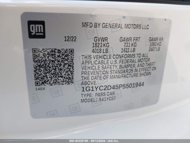 1G1YC2D45P5501944 Chevrolet Corvette Stingray Rwd  3lt