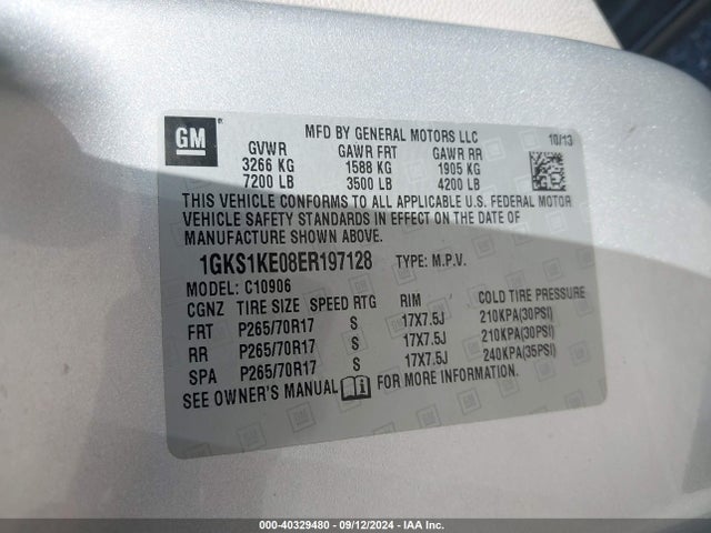 1GKS1KE08ER197128 GMC Yukon Xl 1500 Slt