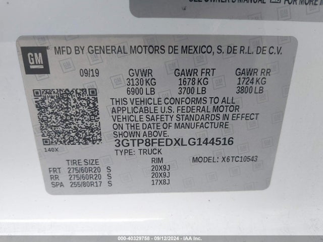 3GTP8FEDXLG144516 GMC Sierra 1500 2wd  Short Box Denali
