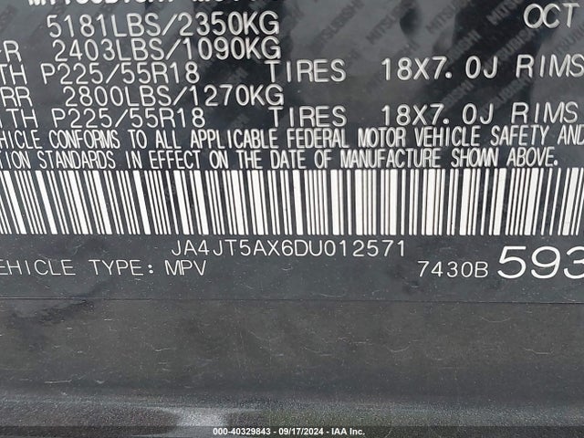 2013 MITSUBISHI OUTLANDER JA4JT5AX6DU012571 Photo 8