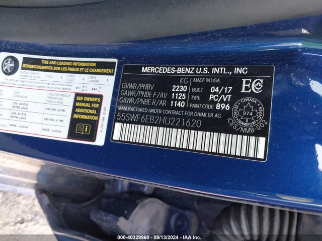55SWF6EB2HU221620 Mercedes-Benz Amg C 43 4matic