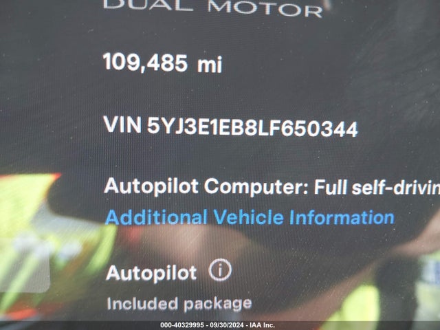 2020 TESLA MODEL 3 5YJ3E1EB8LF650344 Photo 8