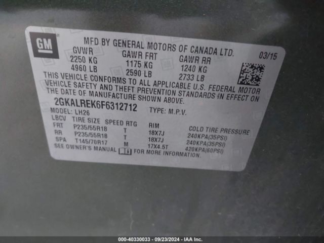 2GKALREK6F6312712 GMC Terrain Sle-2