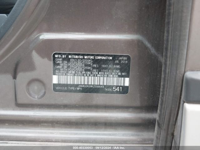 JA4AD2A38KZ006649 Mitsubishi Outlander Es