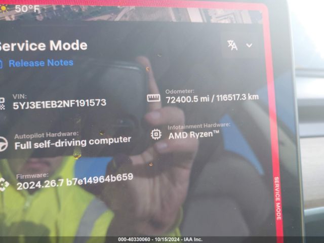5YJ3E1EB2NF191573 Tesla Model 3 Long Range Dual Motor All-wheel Drive