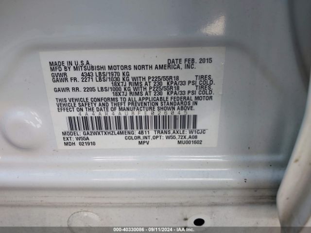 2015 MITSUBISHI OUTLANDER SPORT 4A4AR4AU8FE026045 Photo 8