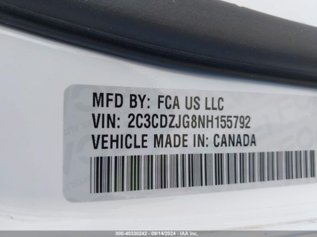 2C3CDZJG8NH155792 Dodge Challenger Gt