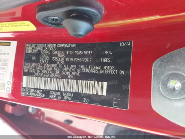 JTEZU5JR6F5088940 Toyota 4RUNNER SR5