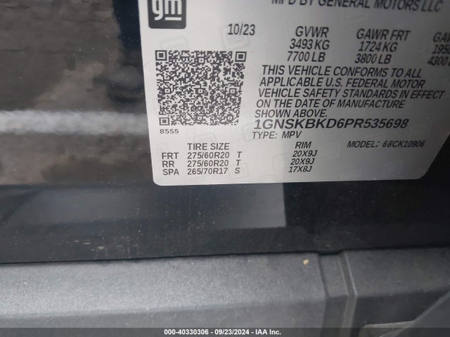Chevrolet Suburban 4wd Ls 2023 1GNSKBKD6PR535698 Image 9