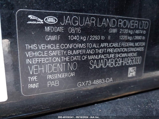 2017 JAGUAR XE SAJAD4BG9HA963030 Photo 8