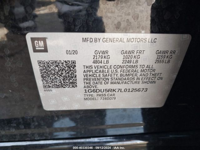 1G6DU5RK7L0125673 Cadillac Ct5 Sport