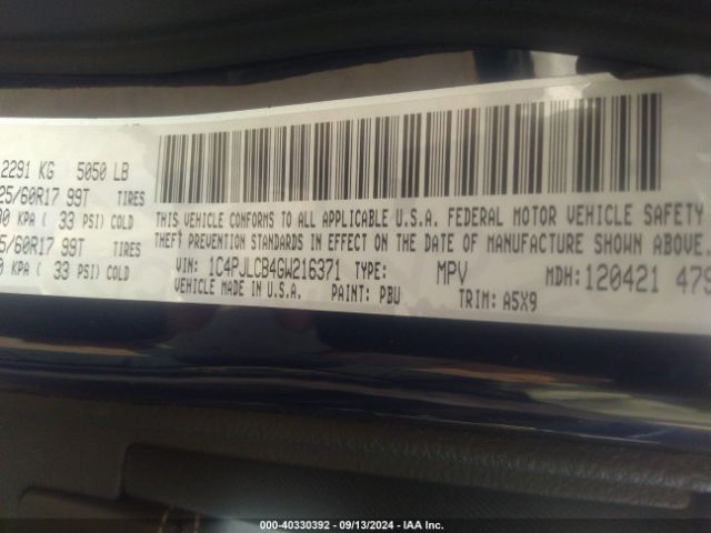 1C4PJLCB4GW216371 Jeep Cherokee Latitude