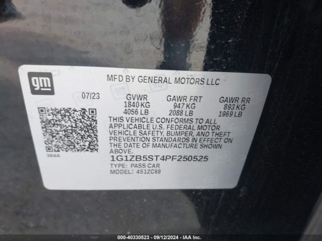 1G1ZB5ST4PF250525 Chevrolet Malibu Fwd Ls
