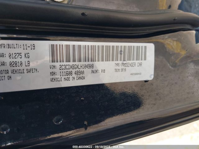2C3CDXBGXLH104908 Dodge Charger Sxt Rwd