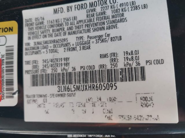 3LN6L5MUXHR605095 Lincoln Mkz Hybrid Reserve