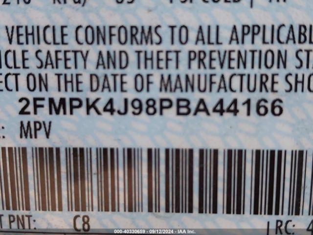 2FMPK4J98PBA44166 Ford EDGE SEL