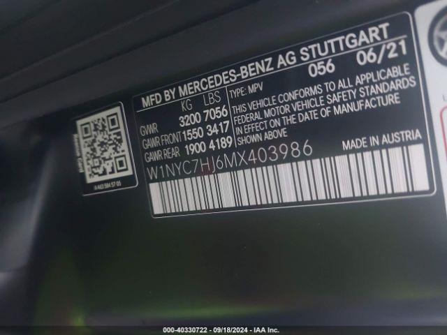 W1NYC7HJ6MX403986 Mercedes-Benz Amg G 63 4matic