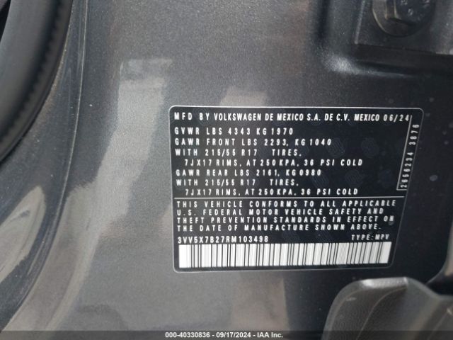 3VV5X7B27RM103498 Volkswagen Taos 1.5t S
