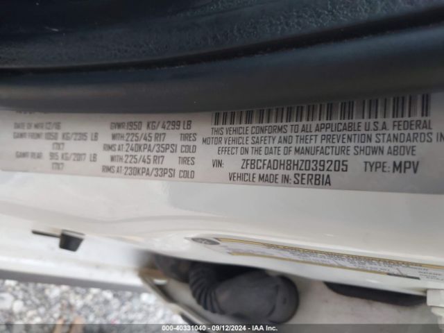 ZFBCFADH8HZ039205 Fiat 500L TREKKING