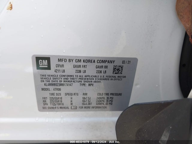Buick Encore Gx Fwd Preferred 2021 KL4MMBS23MB174147 Image 9