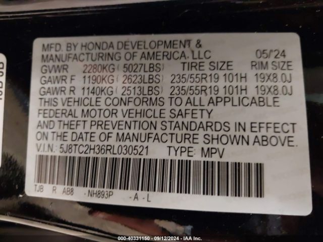 5J8TC2H36RL030521 Acura Rdx Standard