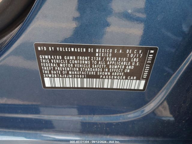 3VWDB7AJ8JM239691 Volkswagen Jetta 1.4t Se/1.4t Wolfsburg Edition