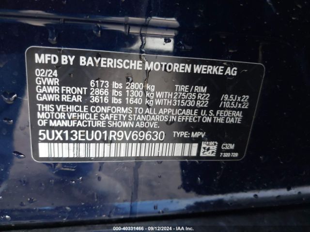 5UX13EU01R9V69630 BMW X5 Sdrive40i