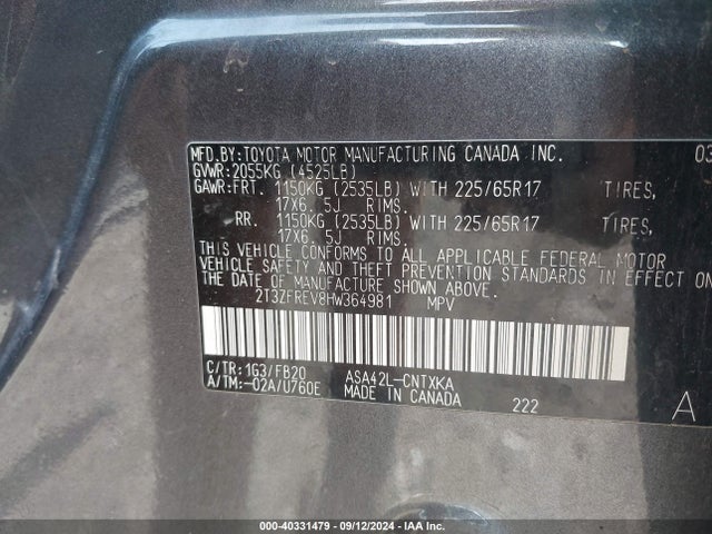 Toyota RAV4 LE 2017 2T3ZFREV8HW364981 Image 9