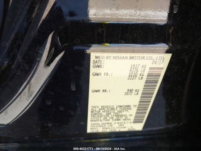 1N4AL3AP8HC240373 Nissan Altima 2.5 Sv