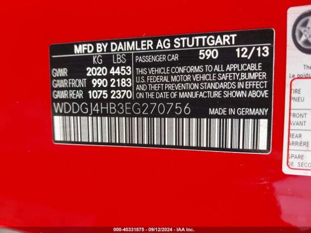 WDDGJ4HB3EG270756 Mercedes-Benz C 250