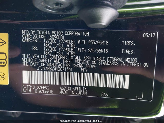 JTJYARBZ4H2071361 Lexus Nx 200t F Sport