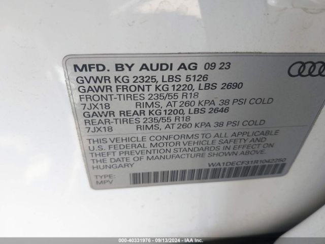 WA1DECF31R1042250 Audi Q3 Premium 45 Tfsi S Line Quattro Tiptronic