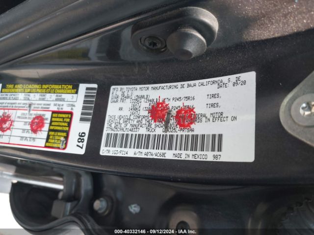 3TMAZ5CN9LM140337 Toyota Tacoma Sr5 V6