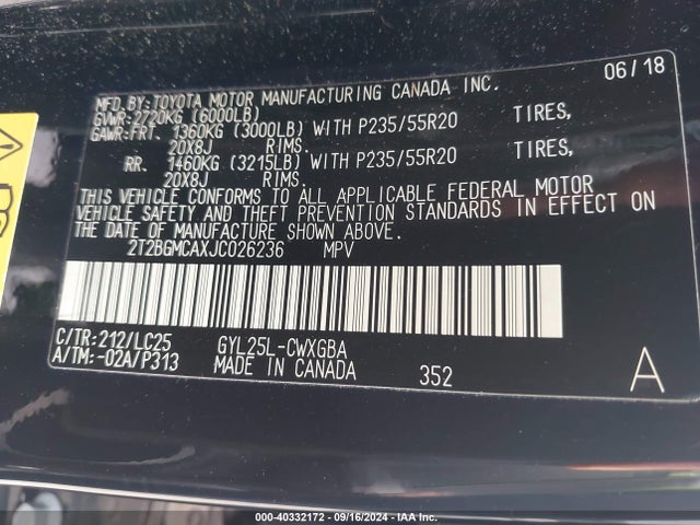 2T2BGMCAXJC026236 Lexus Rx 450h F Sport