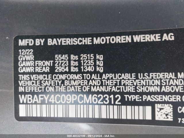 WBAFY4C09PCM62312 BMW M850i Xdrive