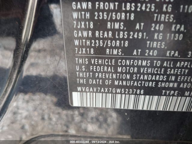 WVGAV7AX7GW523786 Volkswagen TIGUAN SE