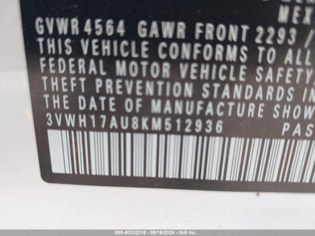 3VWH17AU8KM512936 Volkswagen Golf Alltrack Tsi S/tsi Se/tsi Sel