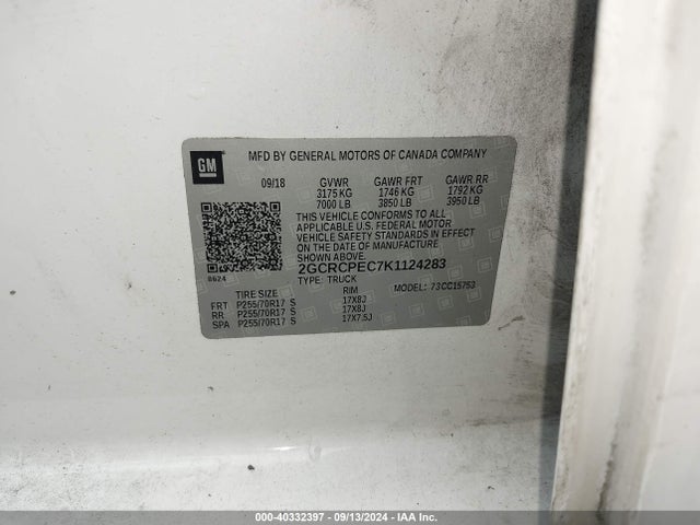 Chevrolet Silverado 1500 Ld Lt 2019 2GCRCPEC7K1124283 Image 9