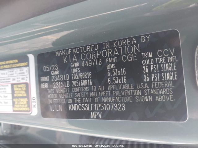 KNDCS3LF1P5107323 KIA Niro Plug-in Hybrid Ex