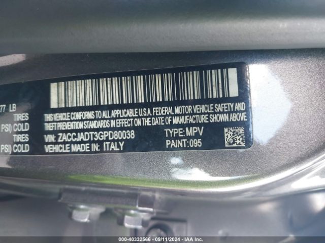 ZACCJADT3GPD80038 Jeep Renegade Limited