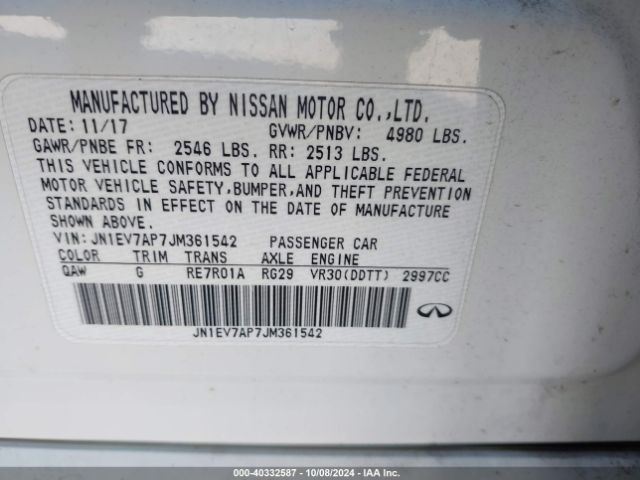 JN1EV7AP7JM361542 Infiniti Q50 3.0t Luxe