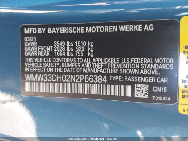 WMW33DH02N2P66384 Mini Hardtop Cooper