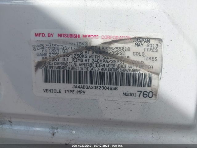 2014 MITSUBISHI OUTLANDER JA4AD3A30EZ004856 Photo 8