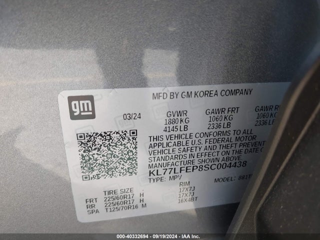 Chevrolet Trax Fwd Ls 2025 KL77LFEP8SC004438 Image 9
