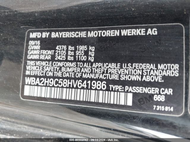 WBA2H9C58HV641986 BMW 230i Xdrive
