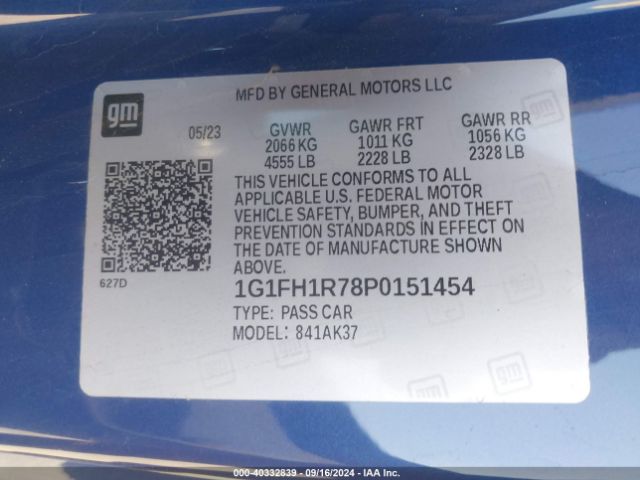 1G1FH1R78P0151454 Chevrolet Camaro Rwd  2ss