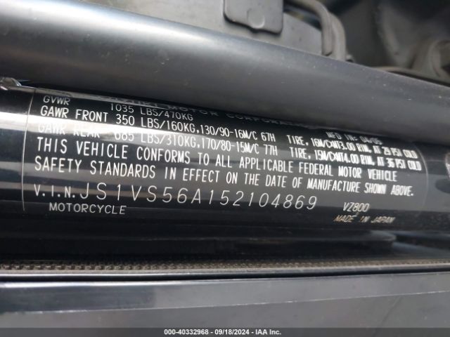 2005 SUZUKI M50 JS1VS56A152104869 Photo 9