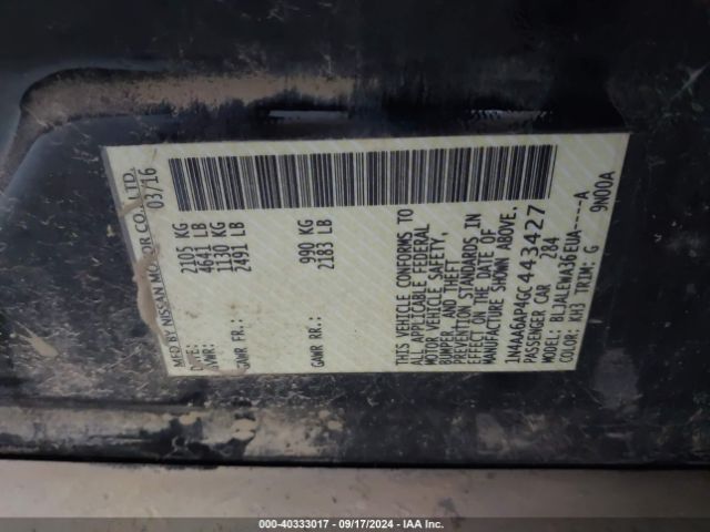 1N4AA6AP4GC443427 Nissan Maxima 3.5 Sl