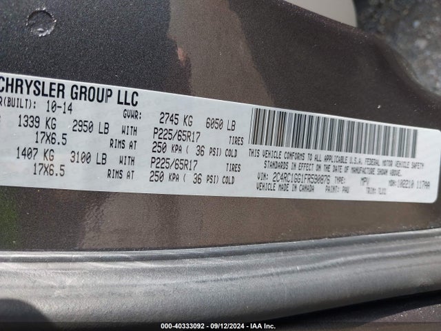 2C4RC1GG1FR590876 Chrysler Town & Country Limited Platinum