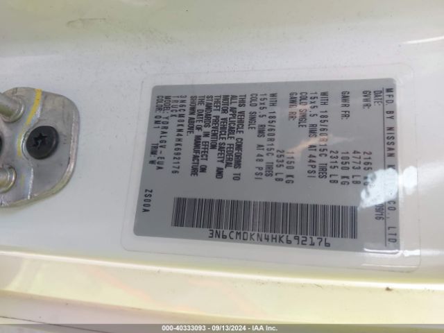 3N6CM0KN4HK692176 Nissan NV200 SV